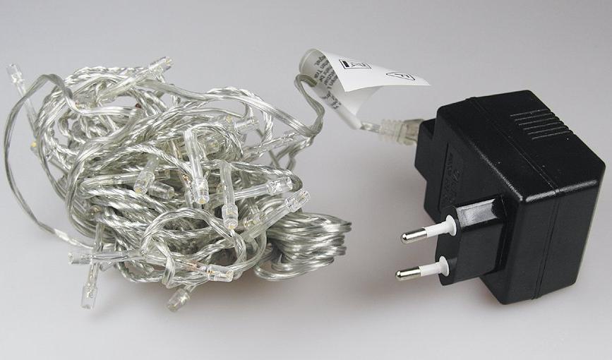 5m LED Lichterkette WARMWEIß mit 50 Leds für Innen, transparentes Kabel #23