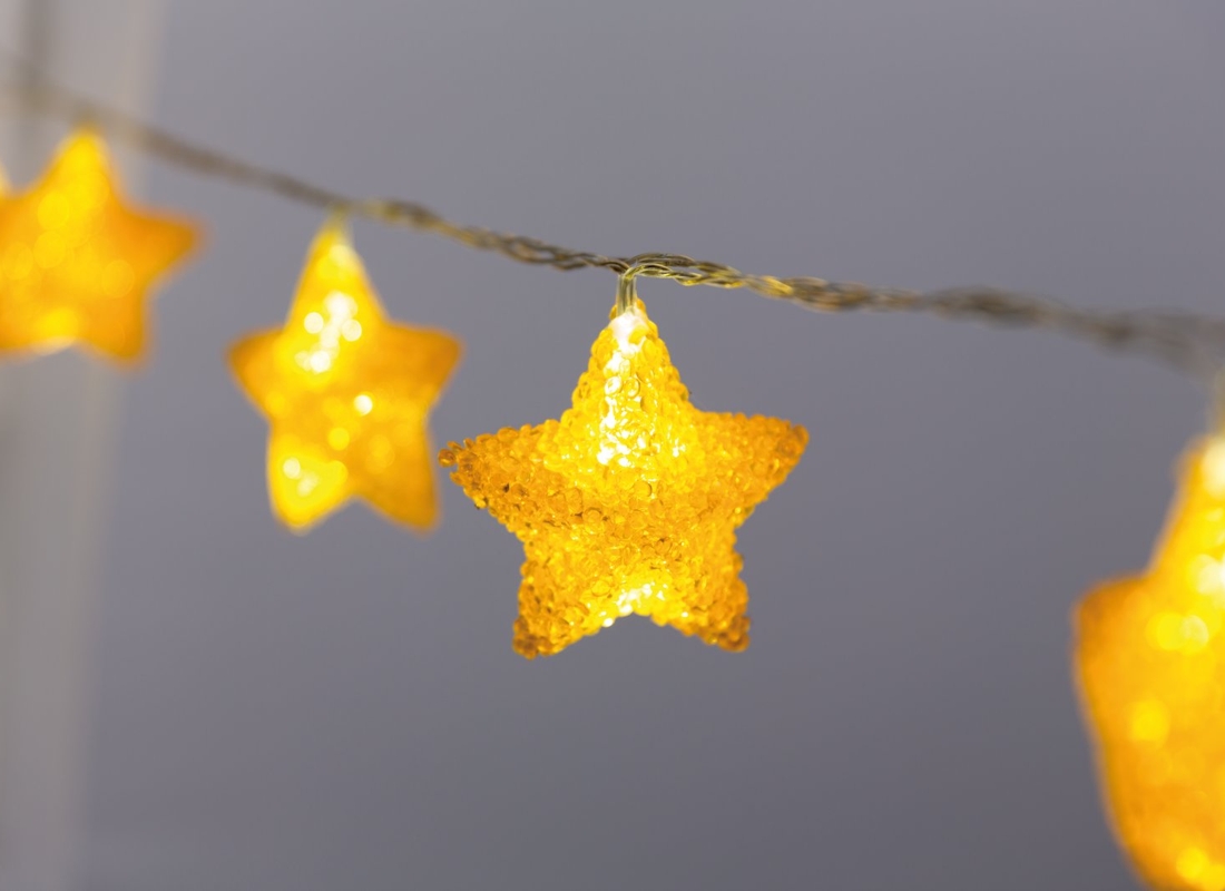 Solar LED Lichterkette "STARLY" mit 10 beleuchteten Sternen Länge 4,7m