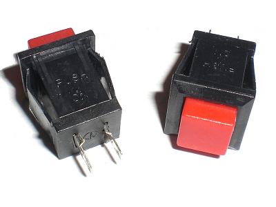 mini Drucktaster 4eckig ROT 250V/1,5A TASTER Schließer