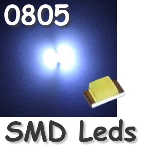 10 kalt weiße SMD LEDs 0805 smds led weiß white bianco