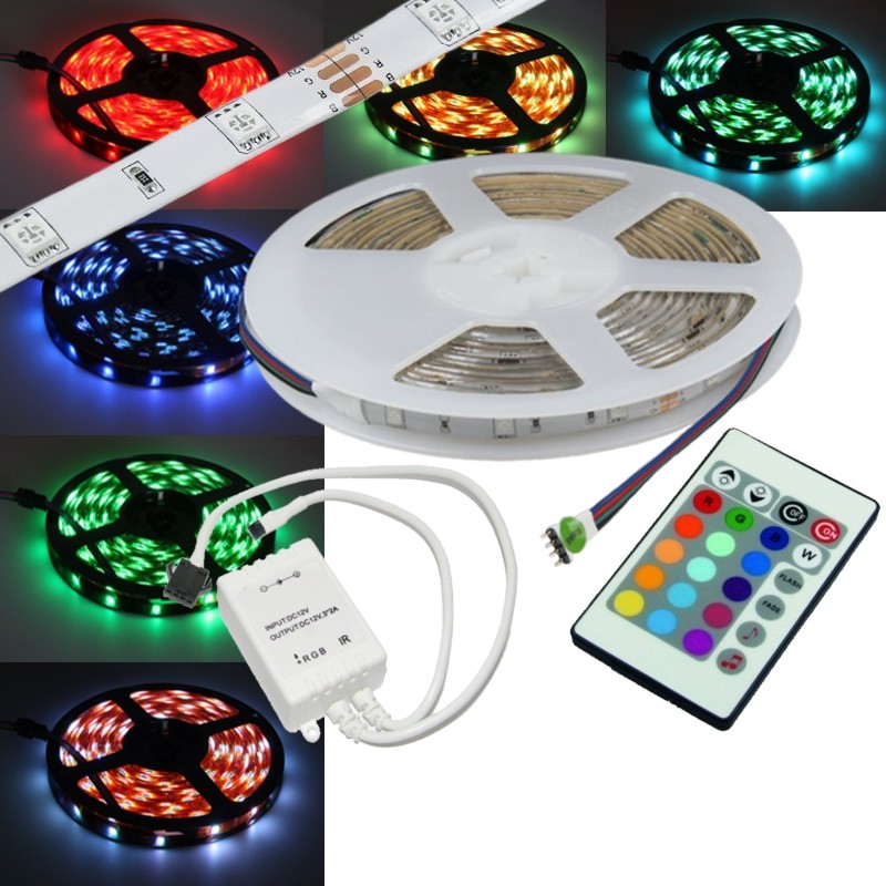 Rgb Tv Beleuchtung Led Leisten Inkl Fernbedienung Und Netzteil 10 Meter RGB Komplett-SET inkl. Controller Fernbedienung & Netzteil