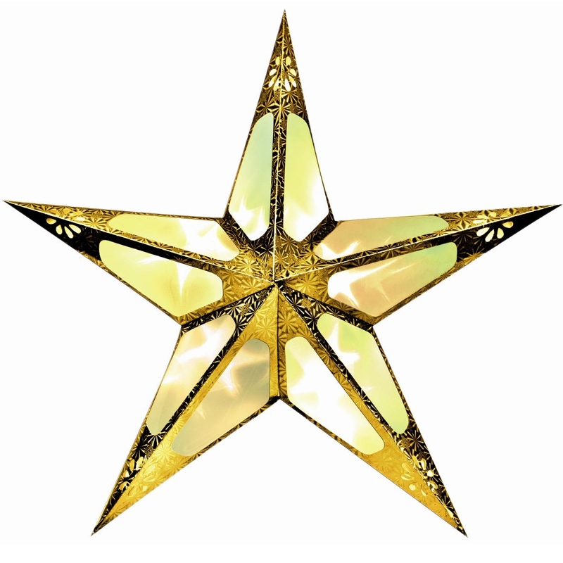 LED Stern Gold Weihnachtsstern Leuchtstern mit 10 Leds und