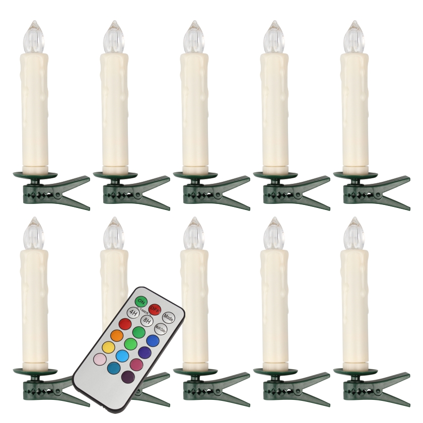 Casa Deco Kabellose Christbaumkerzen Fernbedienung Funktioniert Nicht 10er Set kabellose LED Christbaumkerzen RGB mit Fernbedienung
